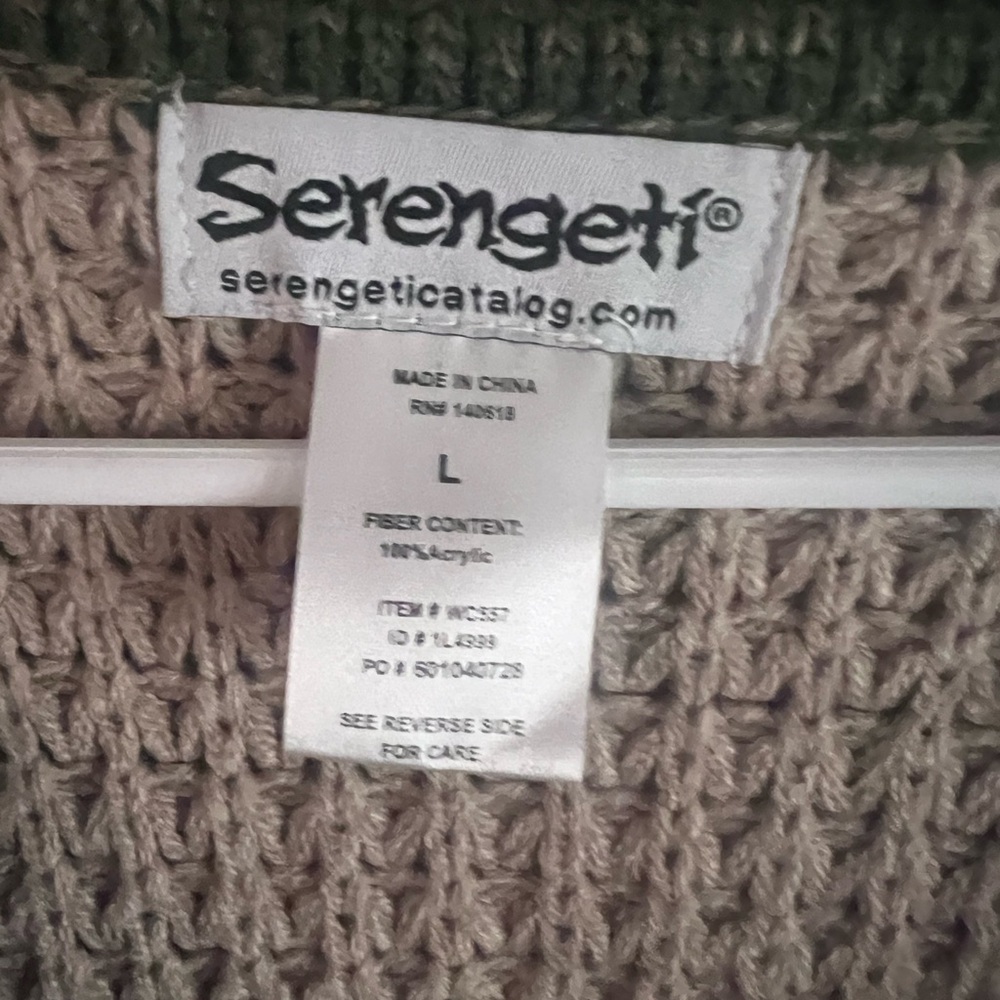 Serengeti Olive and Beige Women's Cardigan - Picture 2 of 3